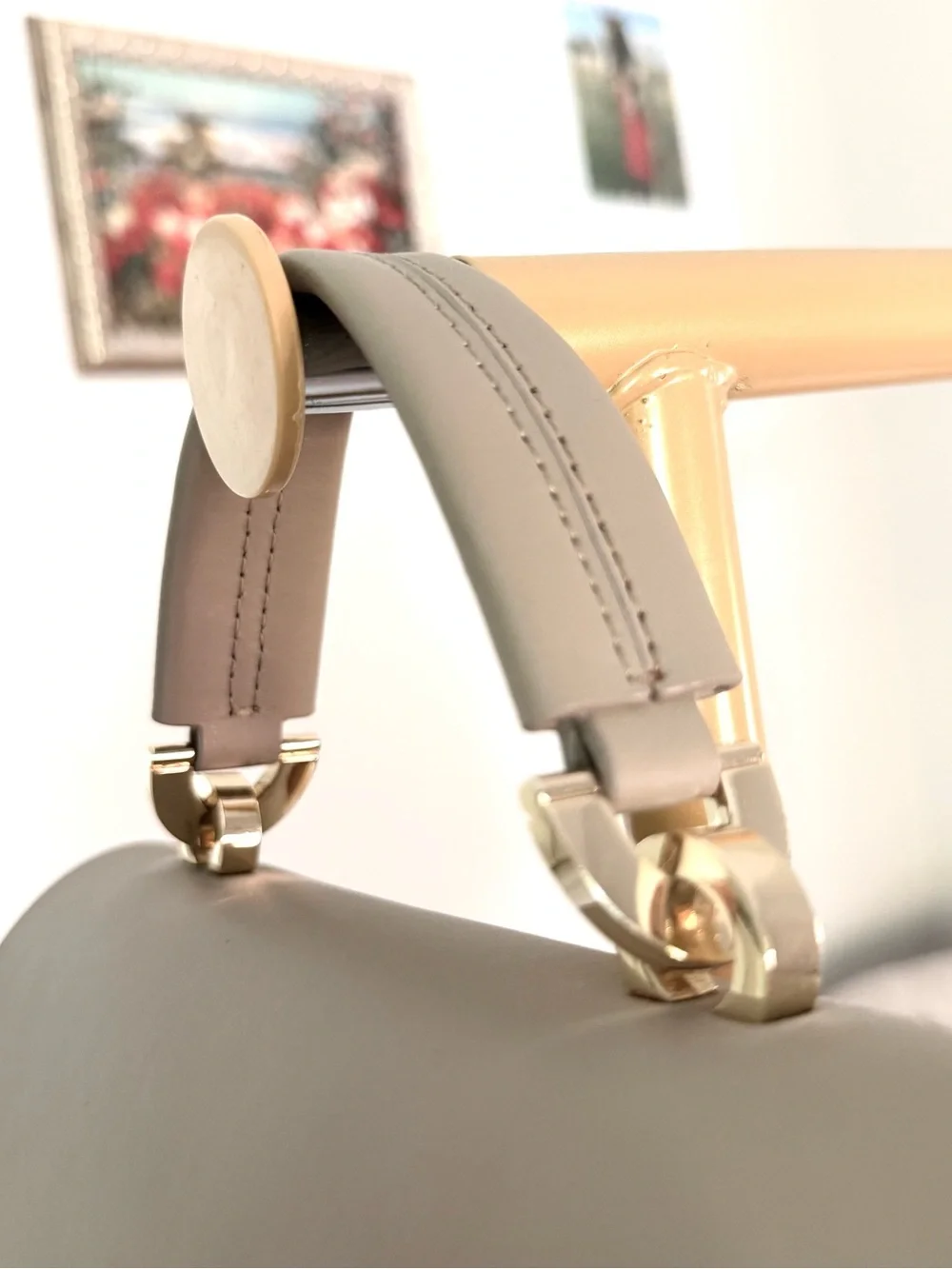 ZAC Posen Iconic Leather Satchel Handbag Crossbody Rare Gold Beige Leather